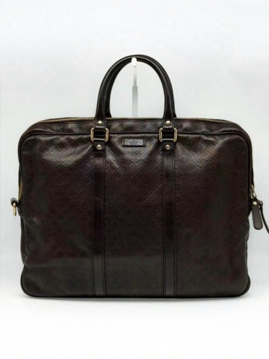 Gucci Other - Gucci Brown GG Monogram Briefcase Handbag Top Handle